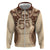 Bula Fiji Day 55th Anniversary Masi Tapa Hoodie Emerald Jubilee - Beige - Polynesian Pride