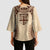 Bula Fiji Day 55th Anniversary Masi Tapa Kimono Sleeve Blouse Emerald Jubilee - Beige - Polynesian Pride