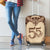 Bula Fiji Day 55th Anniversary Masi Tapa Luggage Cover Emerald Jubilee - Beige - Polynesian Pride