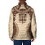 Bula Fiji Day 55th Anniversary Masi Tapa Padded Jacket Emerald Jubilee - Beige - Polynesian Pride