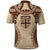Bula Fiji Day 55th Anniversary Masi Tapa Polo Shirt Emerald Jubilee - Beige - Polynesian Pride