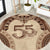 Bula Fiji Day 55th Anniversary Masi Tapa Round Carpet Emerald Jubilee - Beige - Polynesian Pride