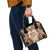 Bula Fiji Day 55th Anniversary Masi Tapa Shoulder Handbag Emerald Jubilee - Beige - Polynesian Pride