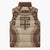 Bula Fiji Day 55th Anniversary Masi Tapa Sleeveless Puffer Jacket Emerald Jubilee - Beige - Polynesian Pride