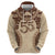 Bula Fiji Day 55th Anniversary Masi Tapa Zip Hoodie Emerald Jubilee - Beige - Polynesian Pride