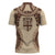 Bula Fiji Day 55th Anniversary Masi Tapa Zipper Polo Shirt Emerald Jubilee - Beige - Polynesian Pride