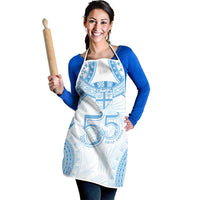 Bula Fiji Day 55th Anniversary Masi Tapa Apron Emerald Jubilee - Turquoise - Polynesian Pride