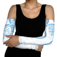 Bula Fiji Day 55th Anniversary Masi Tapa Arm Sleeves Emerald Jubilee - Turquoise - Polynesian Pride