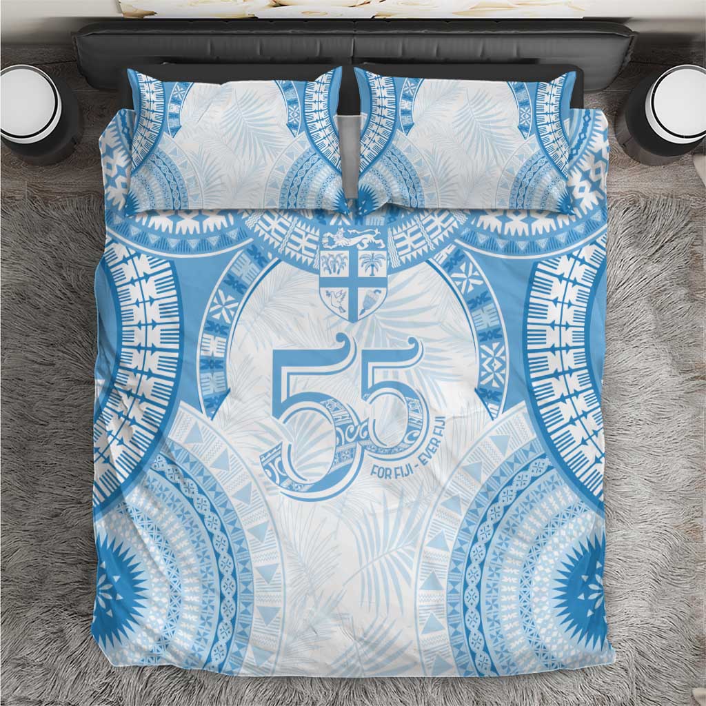 Bula Fiji Day 55th Anniversary Masi Tapa Bedding Set Emerald Jubilee - Turquoise - Polynesian Pride