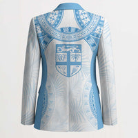 Bula Fiji Day 55th Anniversary Masi Tapa Blazer Emerald Jubilee - Turquoise - Polynesian Pride