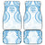 Bula Fiji Day 55th Anniversary Masi Tapa Car Mats Emerald Jubilee - Turquoise - Polynesian Pride