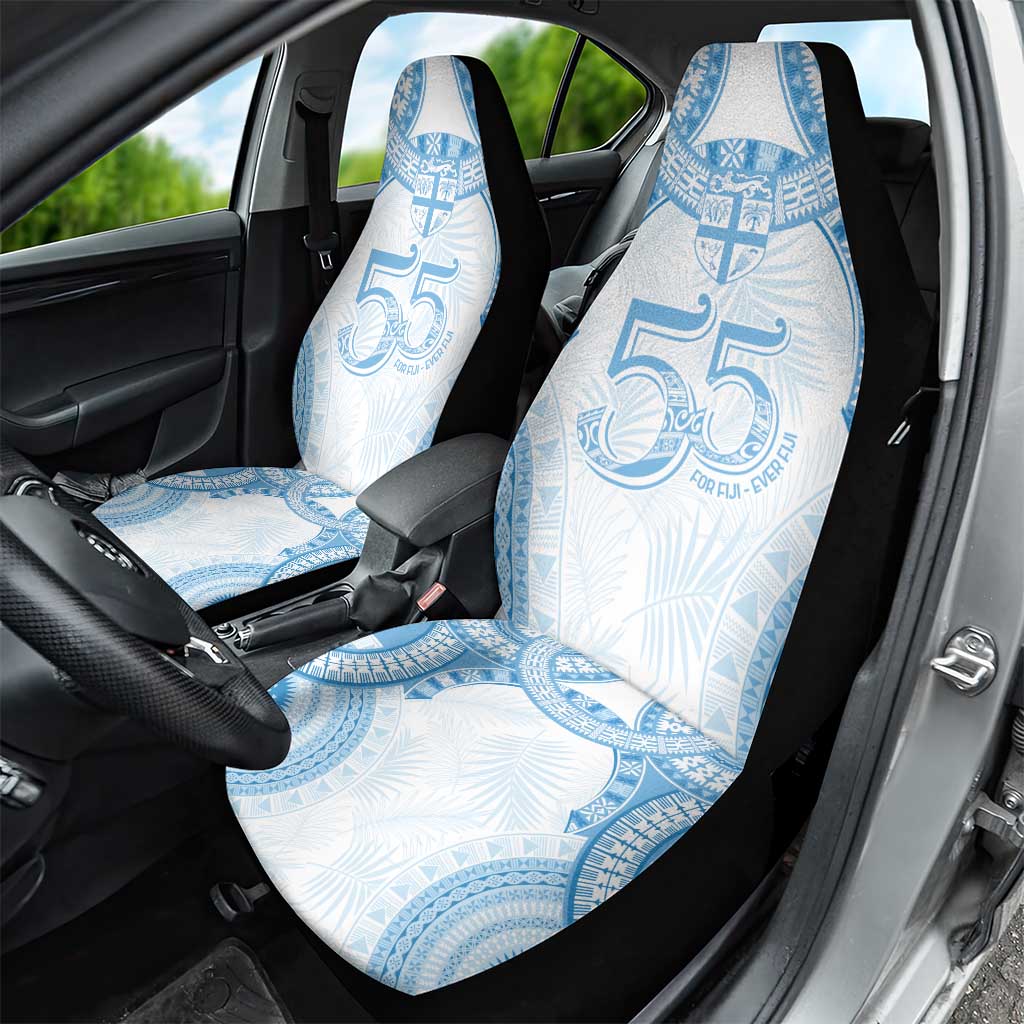 Bula Fiji Day 55th Anniversary Masi Tapa Car Seat Cover Emerald Jubilee - Turquoise - Polynesian Pride