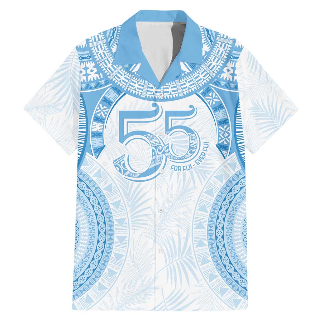 Bula Fiji Day 55th Anniversary Masi Tapa Family Matching Mermaid Dress and Hawaiian Shirt Emerald Jubilee - Turquoise - Polynesian Pride