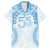 Bula Fiji Day 55th Anniversary Masi Tapa Family Matching Off Shoulder Short Dress and Hawaiian Shirt Emerald Jubilee - Turquoise - Polynesian Pride