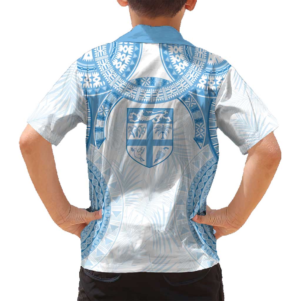 Bula Fiji Day 55th Anniversary Masi Tapa Family Matching Puletasi and Hawaiian Shirt Emerald Jubilee - Turquoise LT7 - Polynesian Pride