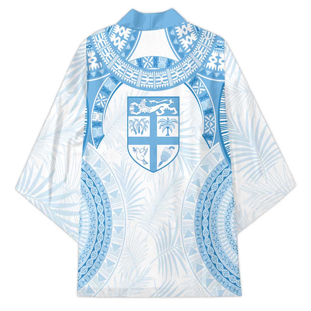 Bula Fiji Day 55th Anniversary Masi Tapa Kimono Emerald Jubilee - Turquoise - Polynesian Pride