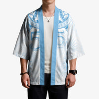 Bula Fiji Day 55th Anniversary Masi Tapa Kimono Emerald Jubilee - Turquoise - Polynesian Pride