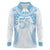 Bula Fiji Day 55th Anniversary Masi Tapa Long Sleeve Polo Shirt Emerald Jubilee - Turquoise - Polynesian Pride