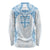 Bula Fiji Day 55th Anniversary Masi Tapa Long Sleeve Shirt Emerald Jubilee - Turquoise - Polynesian Pride