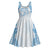 Bula Fiji Day 55th Anniversary Masi Tapa Midi Dress Emerald Jubilee - Turquoise - Polynesian Pride