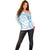 Bula Fiji Day 55th Anniversary Masi Tapa Off Shoulder Sweater Emerald Jubilee - Turquoise - Polynesian Pride