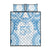 Bula Fiji Day 55th Anniversary Masi Tapa Quilt Bed Set Emerald Jubilee - Turquoise - Polynesian Pride