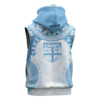 Bula Fiji Day 55th Anniversary Masi Tapa Sleeveless Hoodie Emerald Jubilee - Turquoise - Polynesian Pride