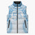 Bula Fiji Day 55th Anniversary Masi Tapa Sleeveless Puffer Jacket Emerald Jubilee - Turquoise - Polynesian Pride