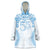 Bula Fiji Day 55th Anniversary Masi Tapa Wearable Blanket Hoodie Emerald Jubilee - Turquoise - Polynesian Pride