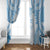 Bula Fiji Day 55th Anniversary Masi Tapa Window Curtain Emerald Jubilee - Turquoise - Polynesian Pride