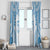 Bula Fiji Day 55th Anniversary Masi Tapa Window Curtain Emerald Jubilee - Turquoise - Polynesian Pride