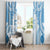 Bula Fiji Day 55th Anniversary Masi Tapa Window Curtain Emerald Jubilee - Turquoise - Polynesian Pride