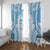 Bula Fiji Day 55th Anniversary Masi Tapa Window Curtain Emerald Jubilee - Turquoise - Polynesian Pride