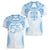 Bula Fiji Day 55th Anniversary Masi Tapa Women V-Neck T-Shirt Emerald Jubilee - Turquoise - Polynesian Pride
