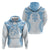 Bula Fiji Day 55th Anniversary Masi Tapa Zip Hoodie Emerald Jubilee - Turquoise - Polynesian Pride