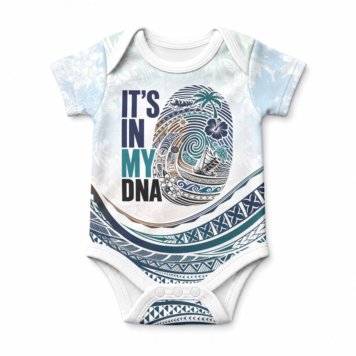 Pasifika It's In My DNA Baby Onesie Islands Pride LT7 White - Polynesian Pride