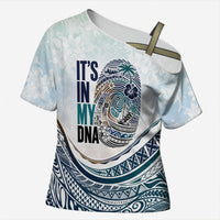 Pasifika It's In My DNA Cross Shoulder Shirt Islands Pride LT7 Female White - Polynesian Pride