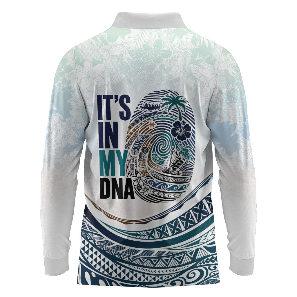 Pasifika It's In My DNA Long Sleeve Polo Shirt Islands Pride LT7 - Polynesian Pride