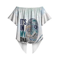 Pasifika It's In My DNA Off Shoulder Wrap Waist Top Islands Pride LT7 - Polynesian Pride