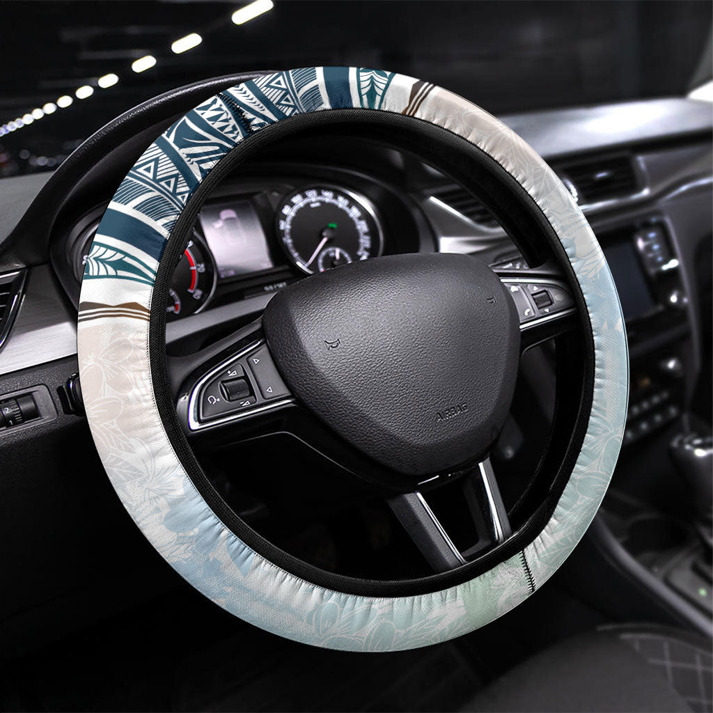 Pasifika It's In My DNA Steering Wheel Cover Islands Pride LT7 Universal Fit White - Polynesian Pride