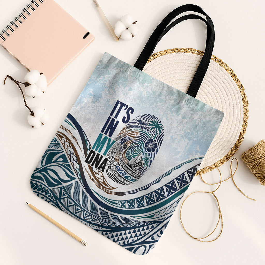 Pasifika It's In My DNA Tote Bag Islands Pride LT7 Black Strap One Size White - Polynesian Pride
