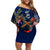 Anzac Day Aussie Mix Maori In Memories Off Shoulder Short Dress LT7 Women Blue - Polynesian Pride