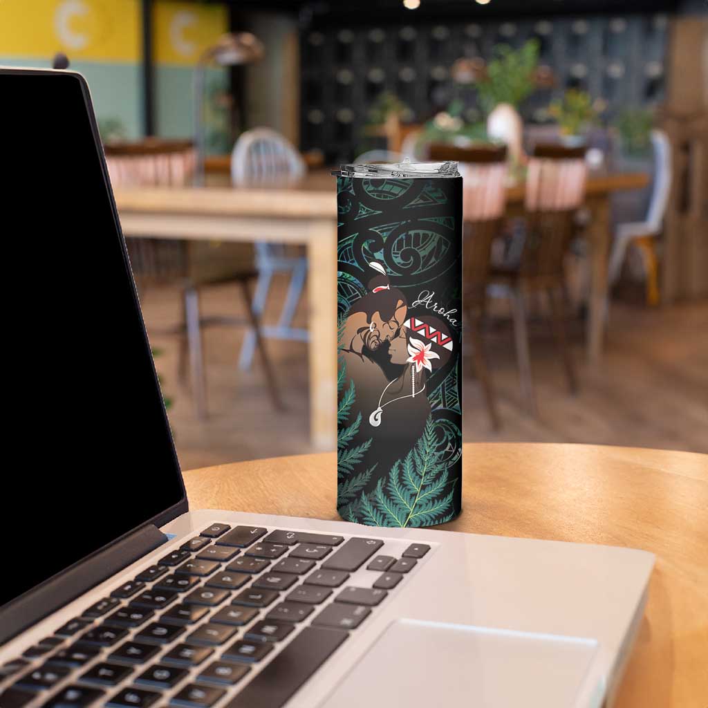 Maori Hongi Valentine Skinny Tumbler Aroha Ahau Ki A Koe