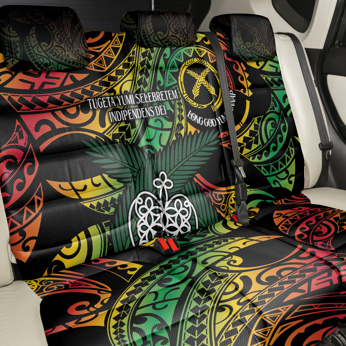 Vanuatu Indipendens Dei Back Car Seat Cover Mix Traditional Sand Drawing LT7