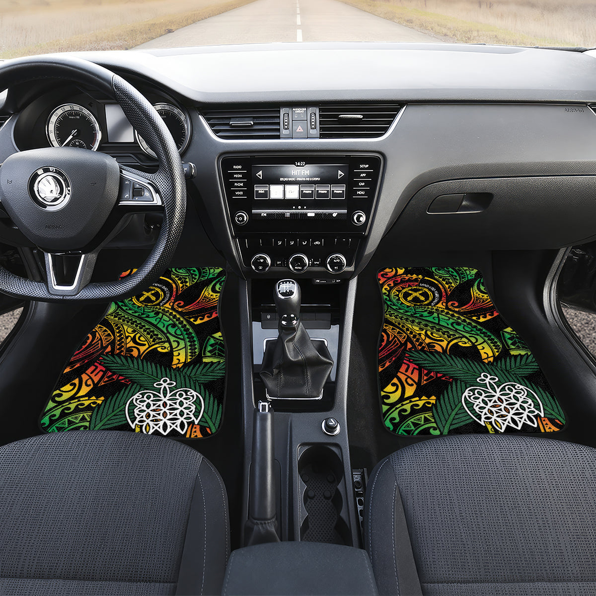 Vanuatu Indipendens Dei Car Mats Mix Traditional Sand Drawing