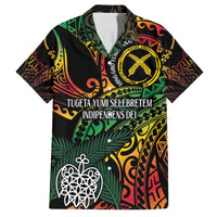 Vanuatu Indipendens Dei Family Matching Long Sleeve Bodycon Dress and Hawaiian Shirt Mix Traditional Sand Drawing LT7 Dad's Shirt - Short Sleeve Colorful - Polynesian Pride