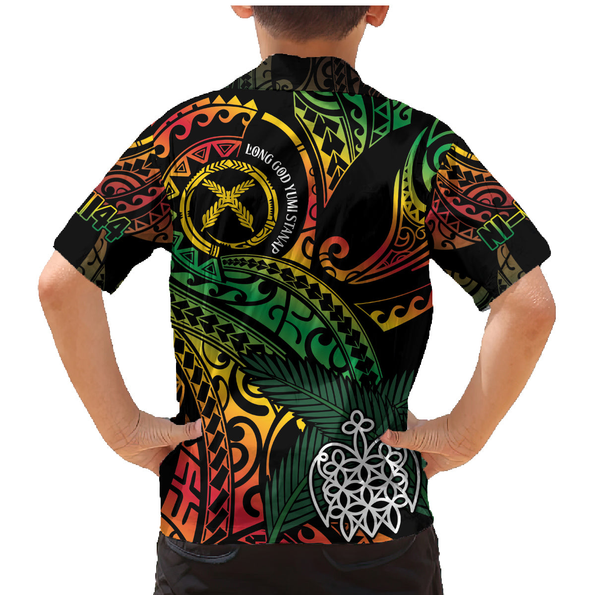 Vanuatu Indipendens Dei Family Matching Mermaid Dress and Hawaiian Shirt Mix Traditional Sand Drawing LT7 - Polynesian Pride