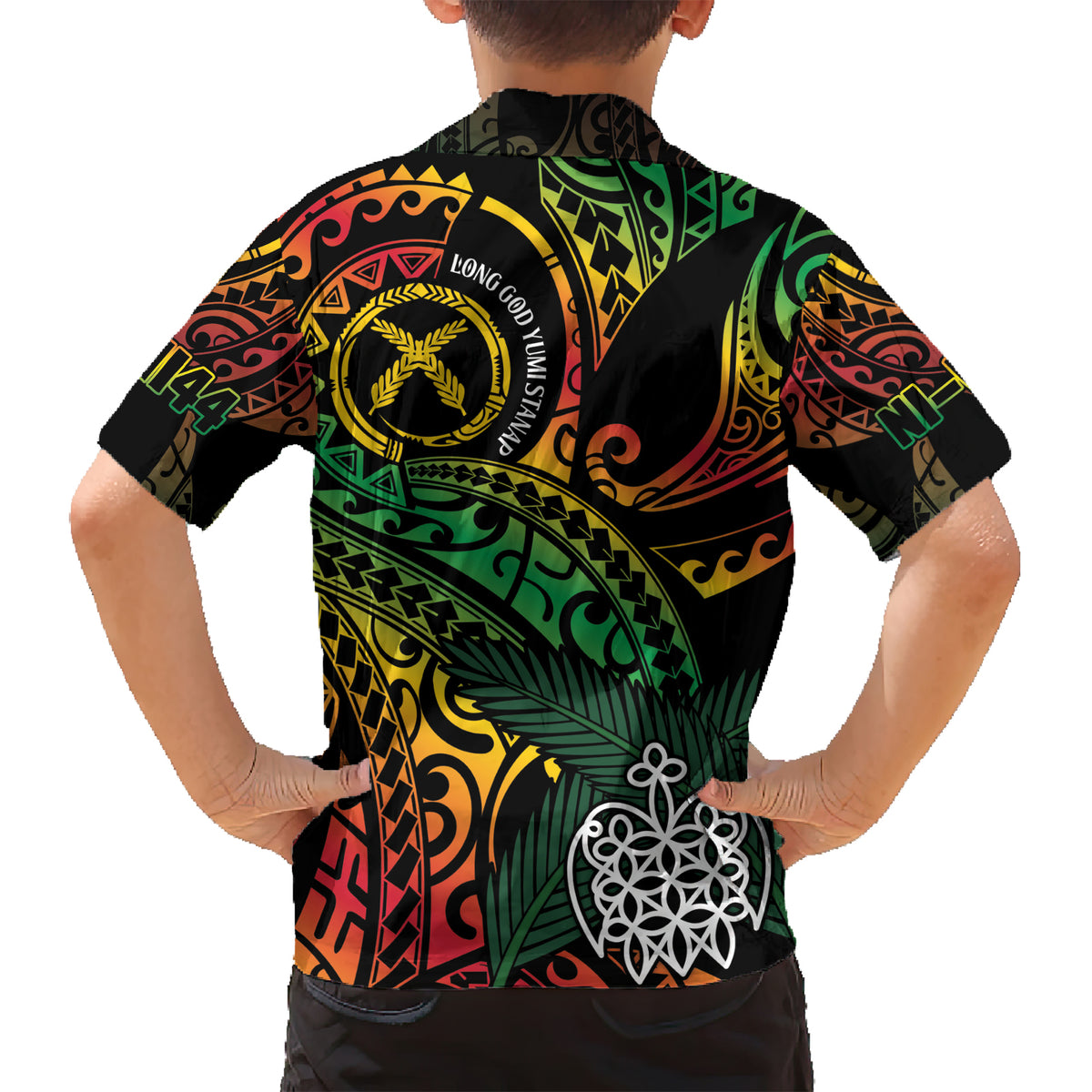 Vanuatu Indipendens Dei Family Matching Short Sleeve Bodycon Dress and Hawaiian Shirt Mix Traditional Sand Drawing LT7 - Polynesian Pride