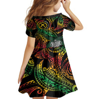 Vanuatu Indipendens Dei Family Matching Short Sleeve Bodycon Dress and Hawaiian Shirt Mix Traditional Sand Drawing LT7 - Polynesian Pride