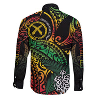 Vanuatu Indipendens Dei Family Matching Tank Maxi Dress and Hawaiian Shirt Mix Traditional Sand Drawing